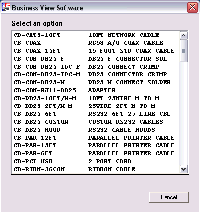Add this GUI program to display item lists in a point and click selection box.